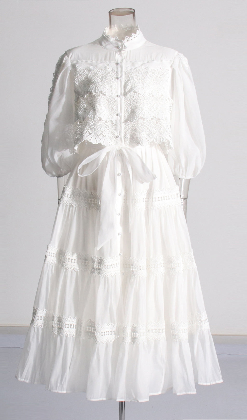 Astrea Puff Sleeve Embroidery Maxi Dress