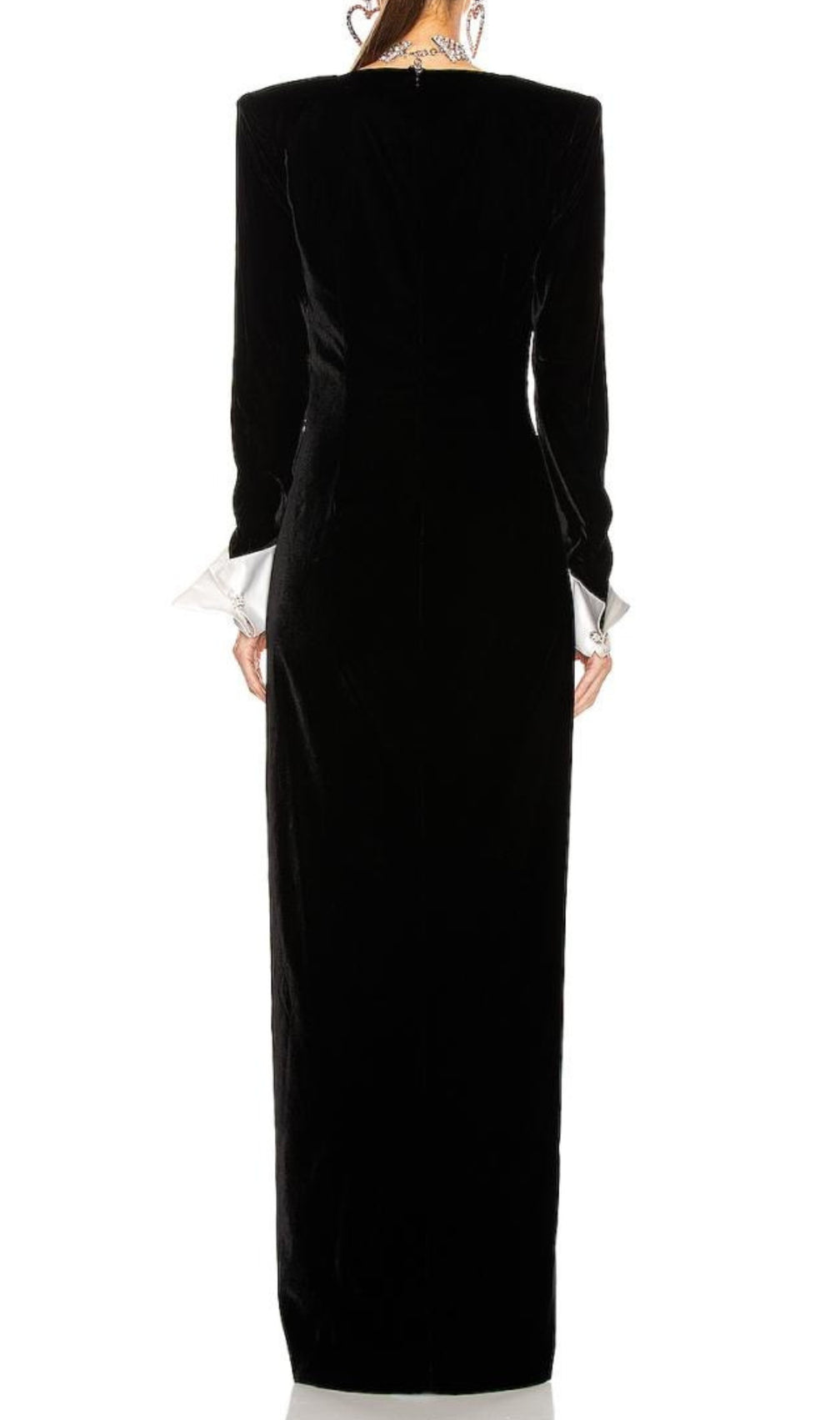Crown Black Long Sleeve V-Neck Maxi Dress