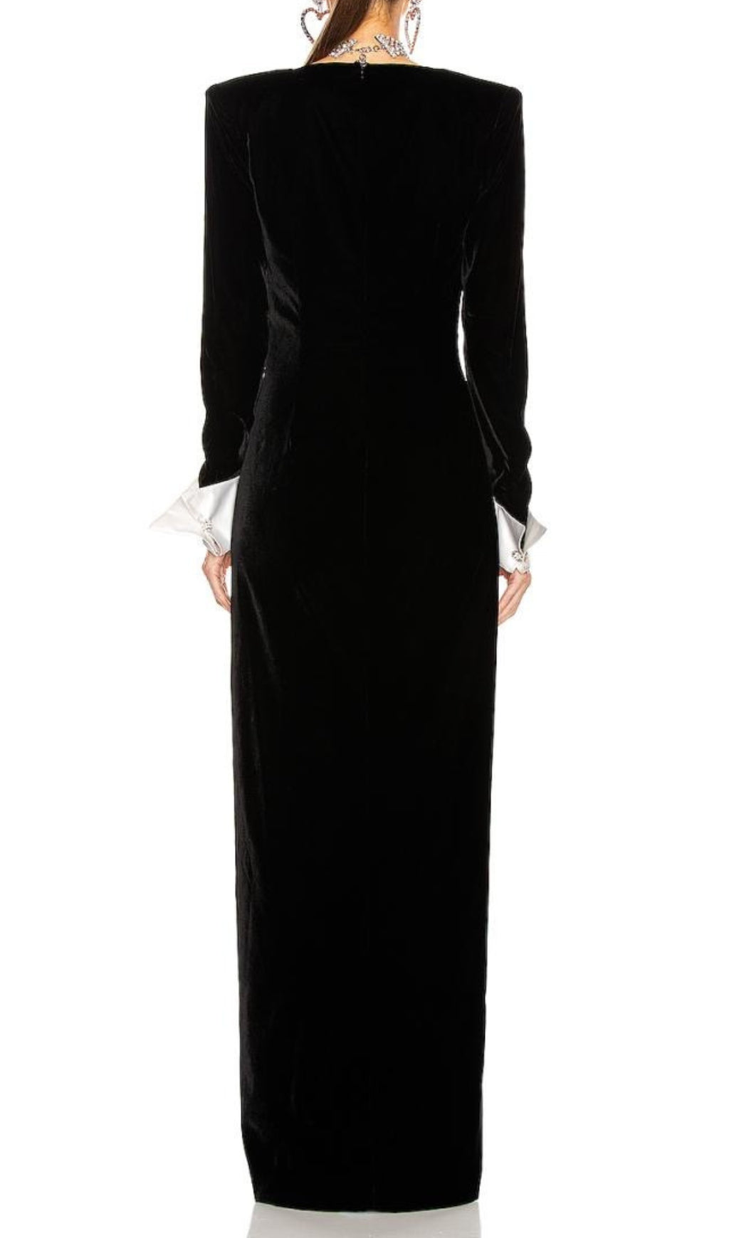 Crown Black Long Sleeve V-Neck Maxi Dress