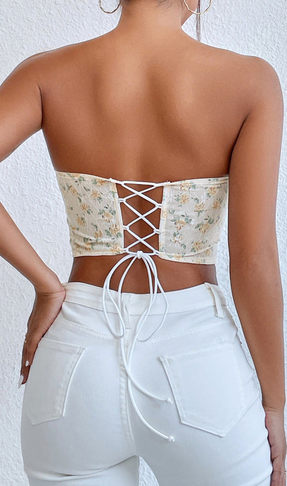 Floral Mesh Corset Top
