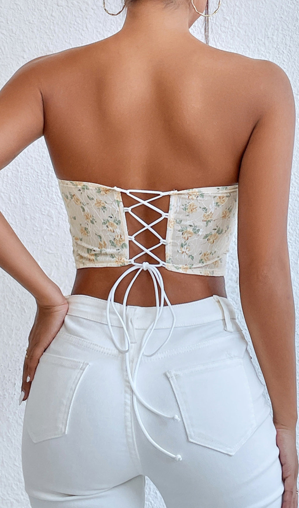 Floral Mesh Corset Top