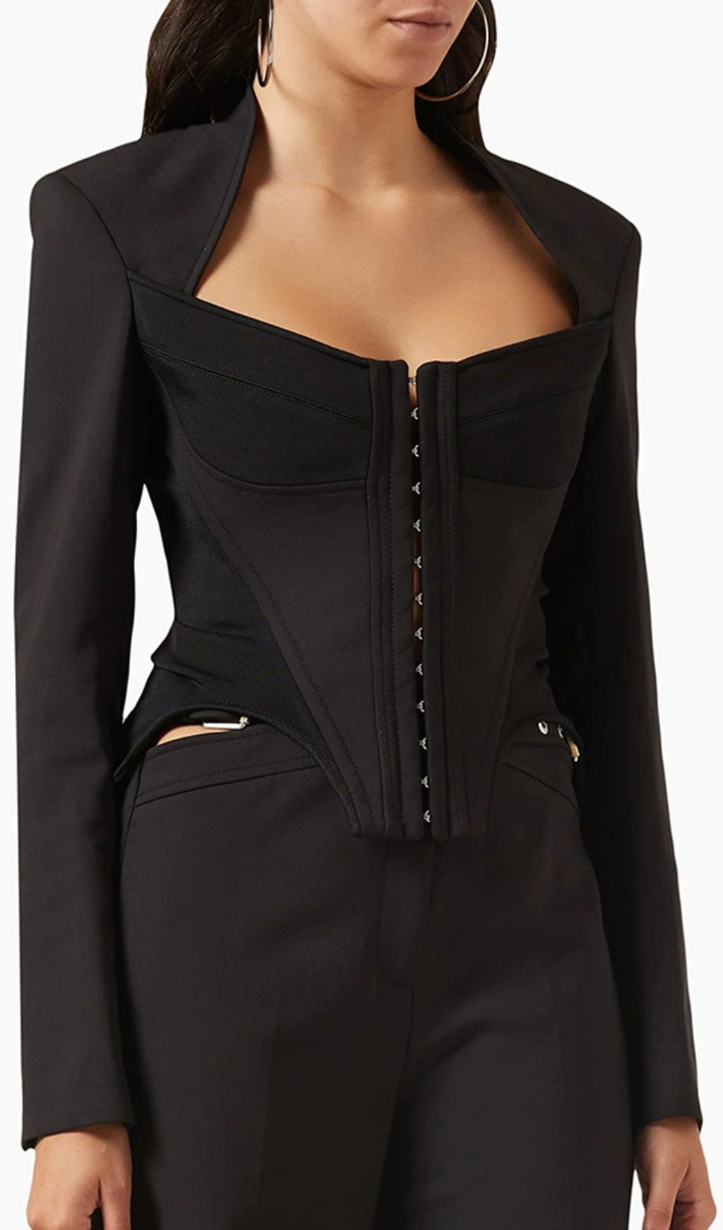 Harel Black Corset Coat Blazer: Structured Sophistication & Empowered Style