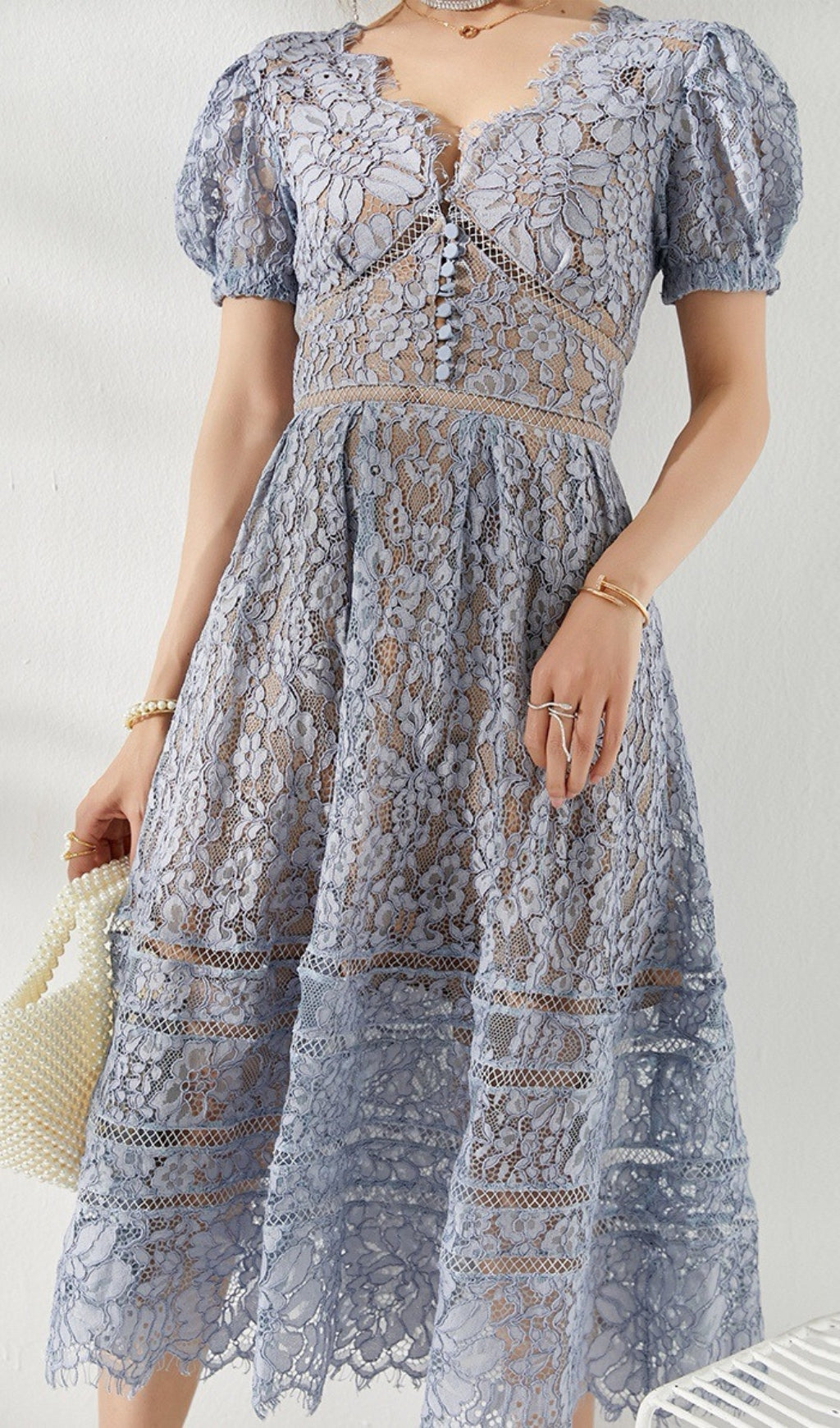 Anshika Fine Cord Lace Dress