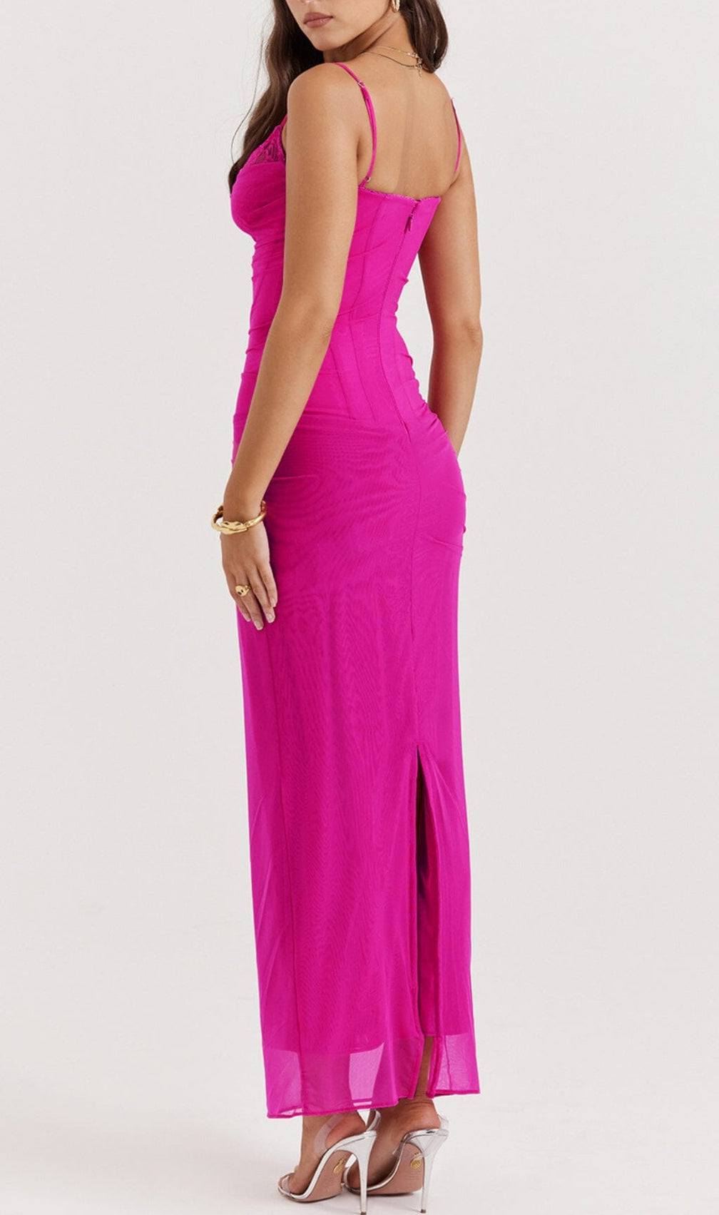 Fuchsia Corset Maxi Dress