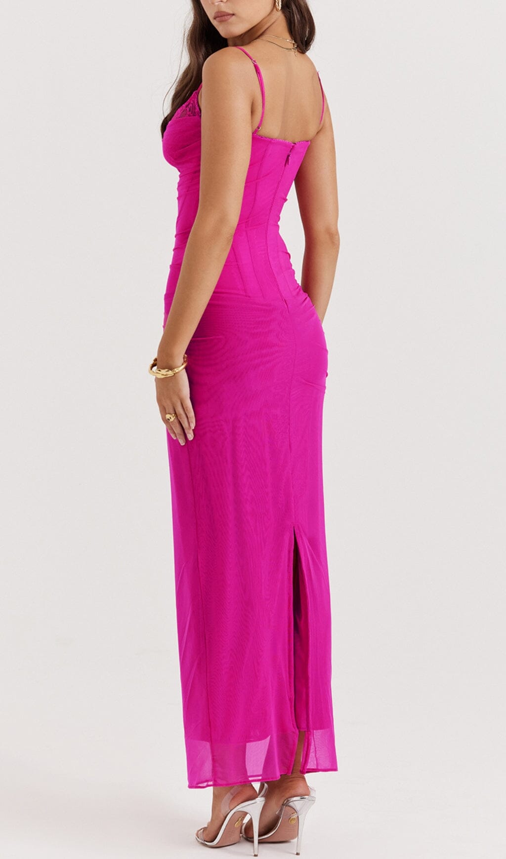 Fuchsia Corset Maxi Dress