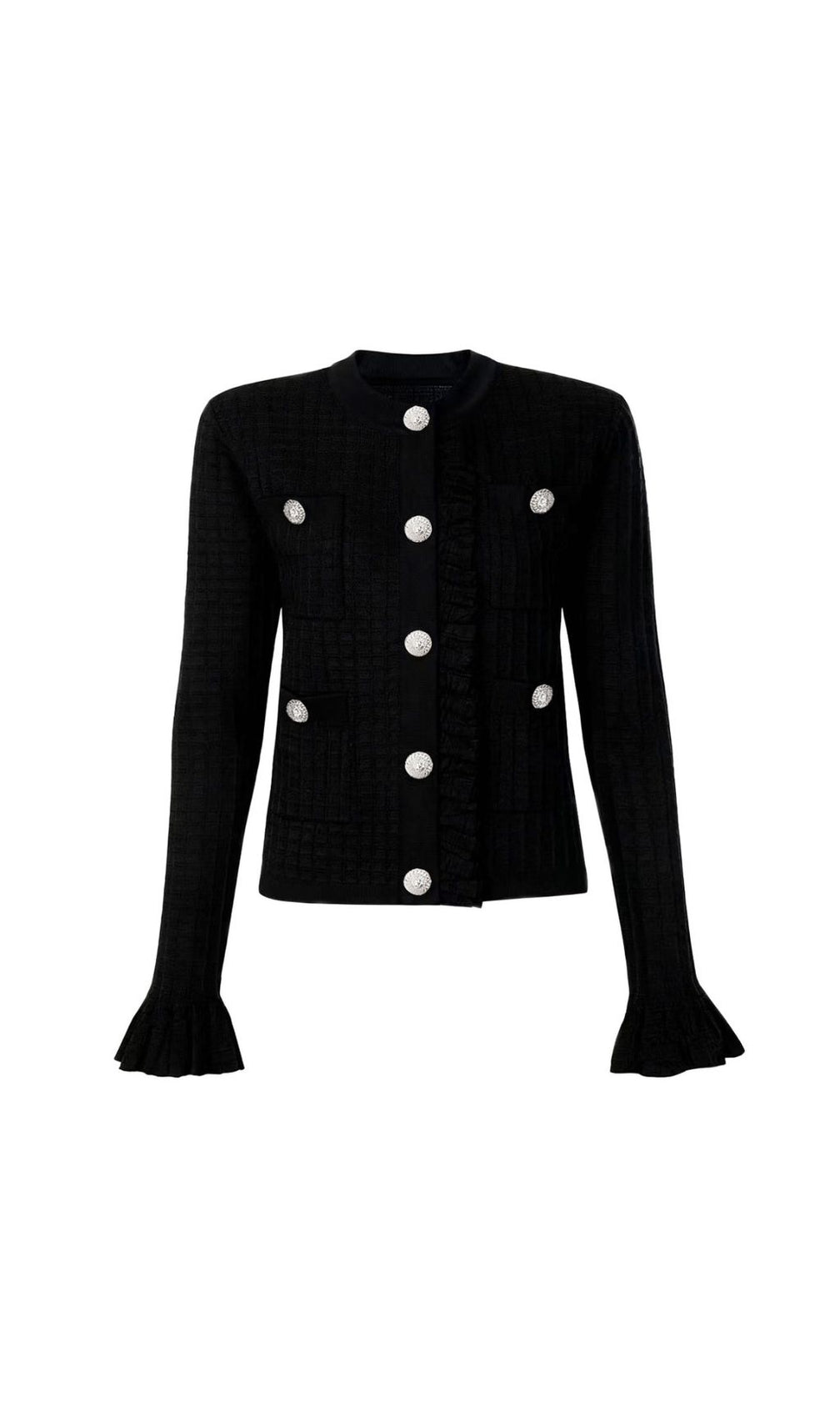 Julie Chic Flared Sleeve Knit Cardigan – Elegant Button-Front Style