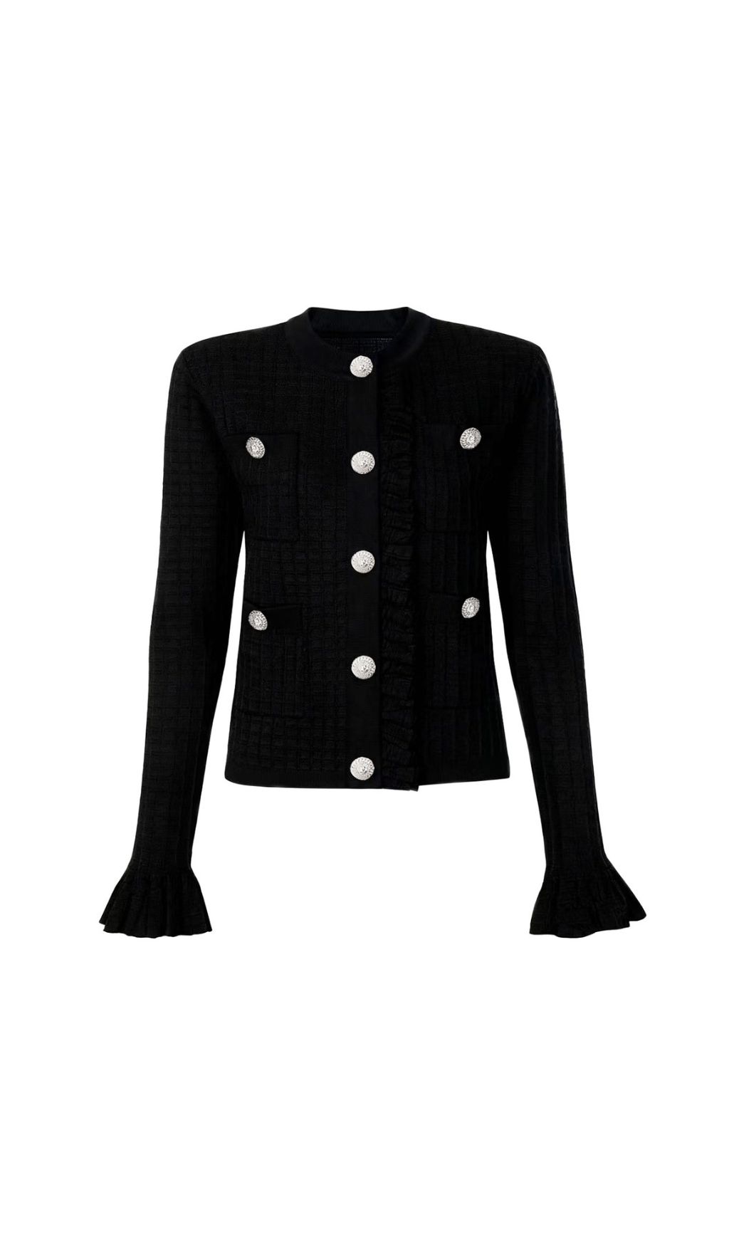 Julie Chic Flared Sleeve Knit Cardigan – Elegant Button-Front Style