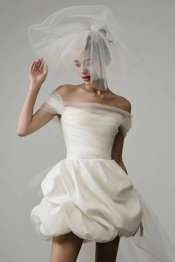 Keira strapless Mini Dress In White