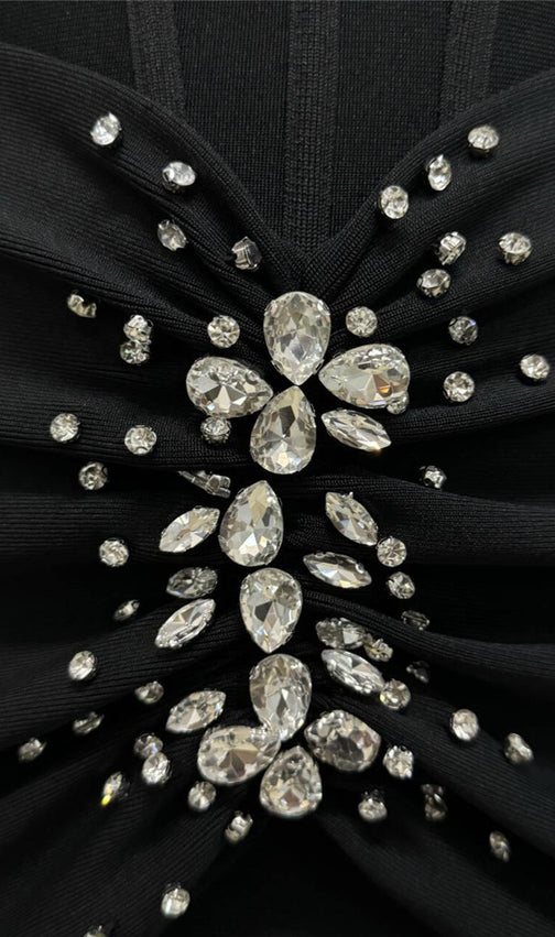 Felicja Diamante Long Sleeve Bandage Maxi Dress