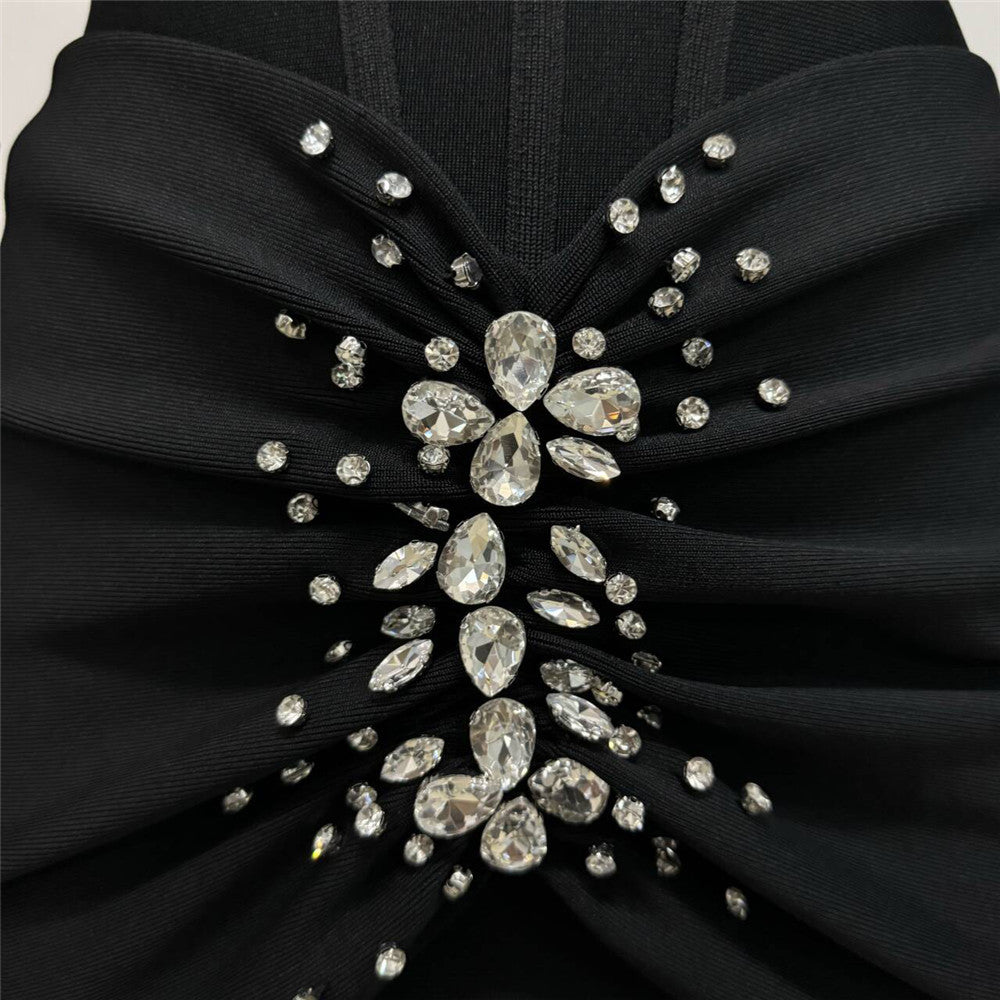 Felicja Diamante Long Sleeve Bandage Maxi Dress