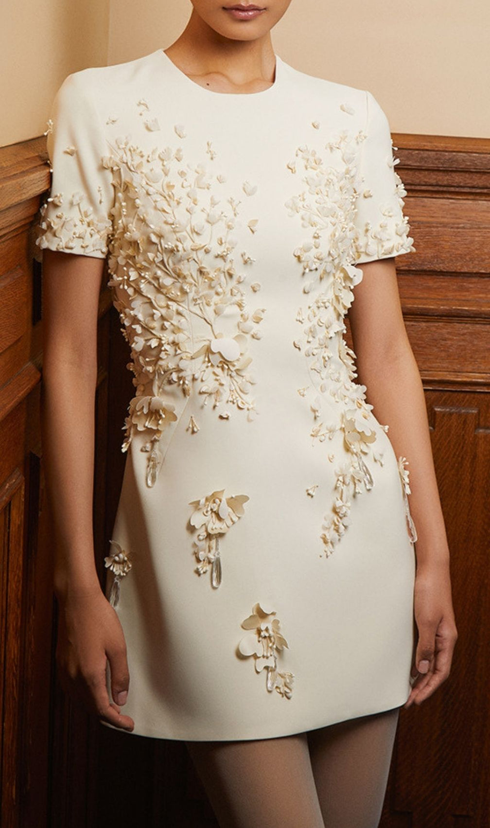 Kenda Chic 3D Floral & Crystal Embellished Mini Dress for Women