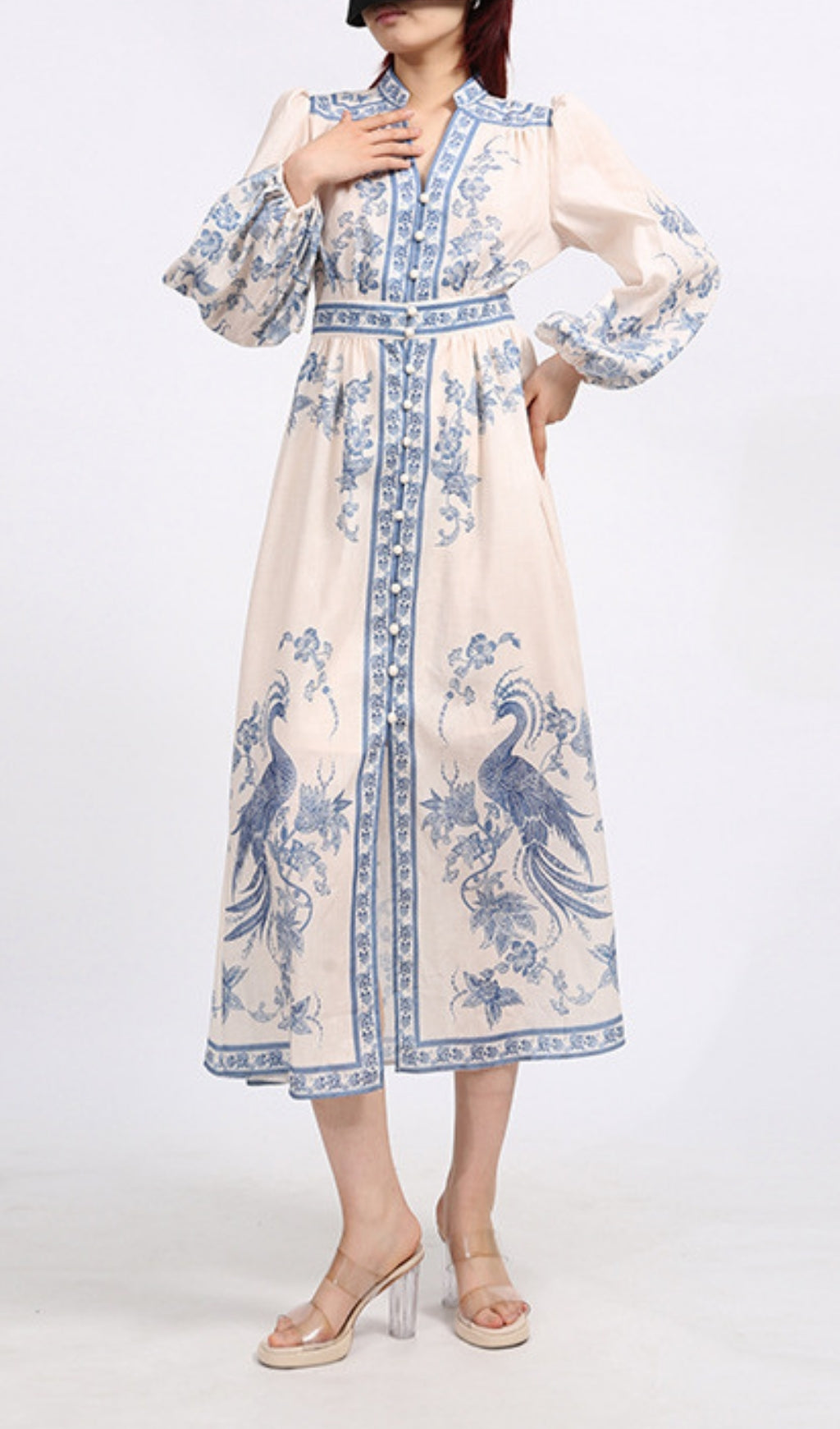 Emilee Printed Long Sleeve Midi Dress
