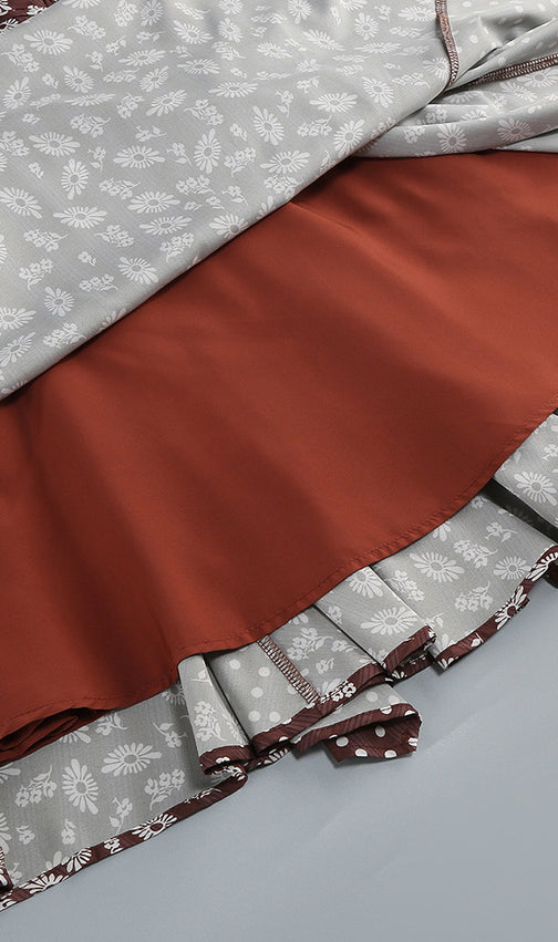 Jalena Coffee Floral Mini Dress - Bohemian Chic Ruffle Sundress for Women