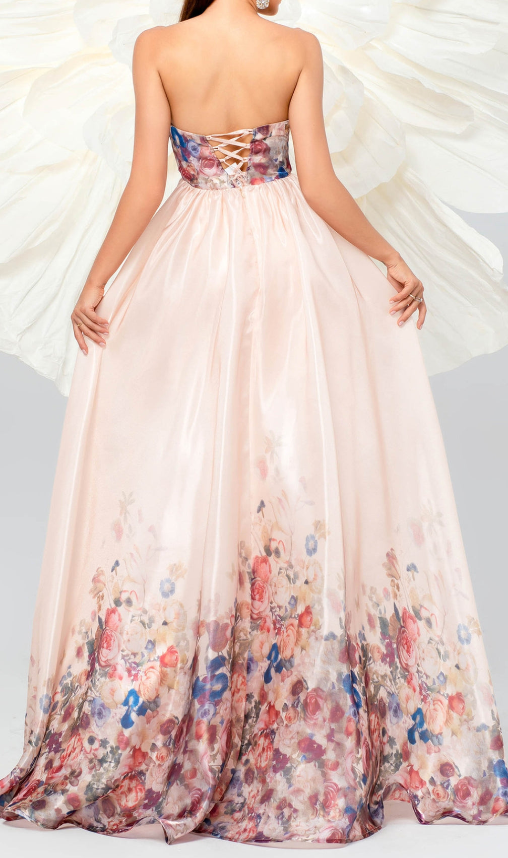 Bilhah Strapless Floral Print Maxi Dress