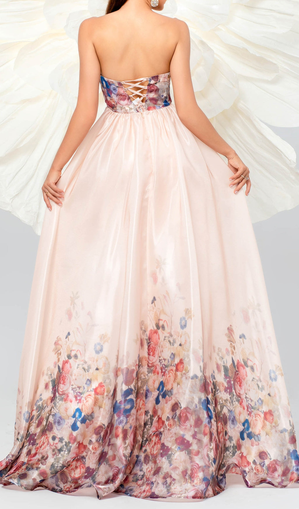 Bilhah Strapless Floral Print Maxi Dress