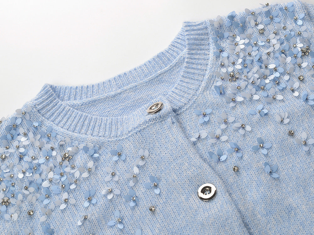 Heron Embellished Knit Cardigan