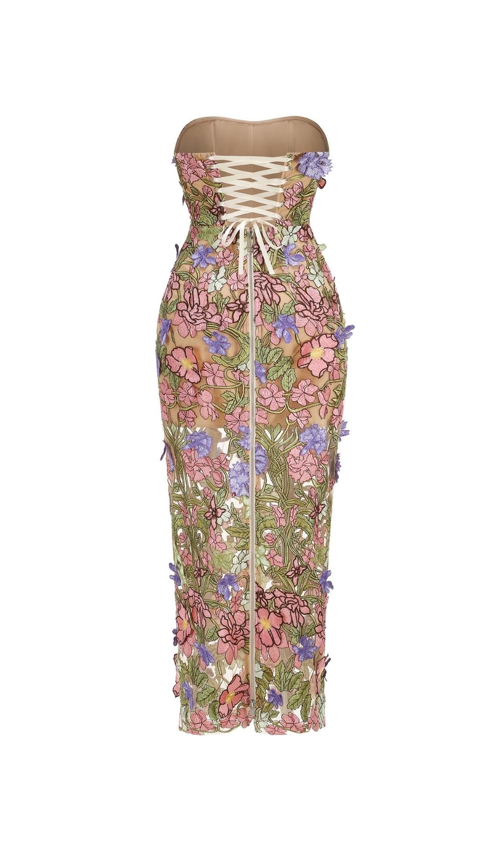 Kasey Enchanted Bloom Strapless Embroidered Maxi Dress
