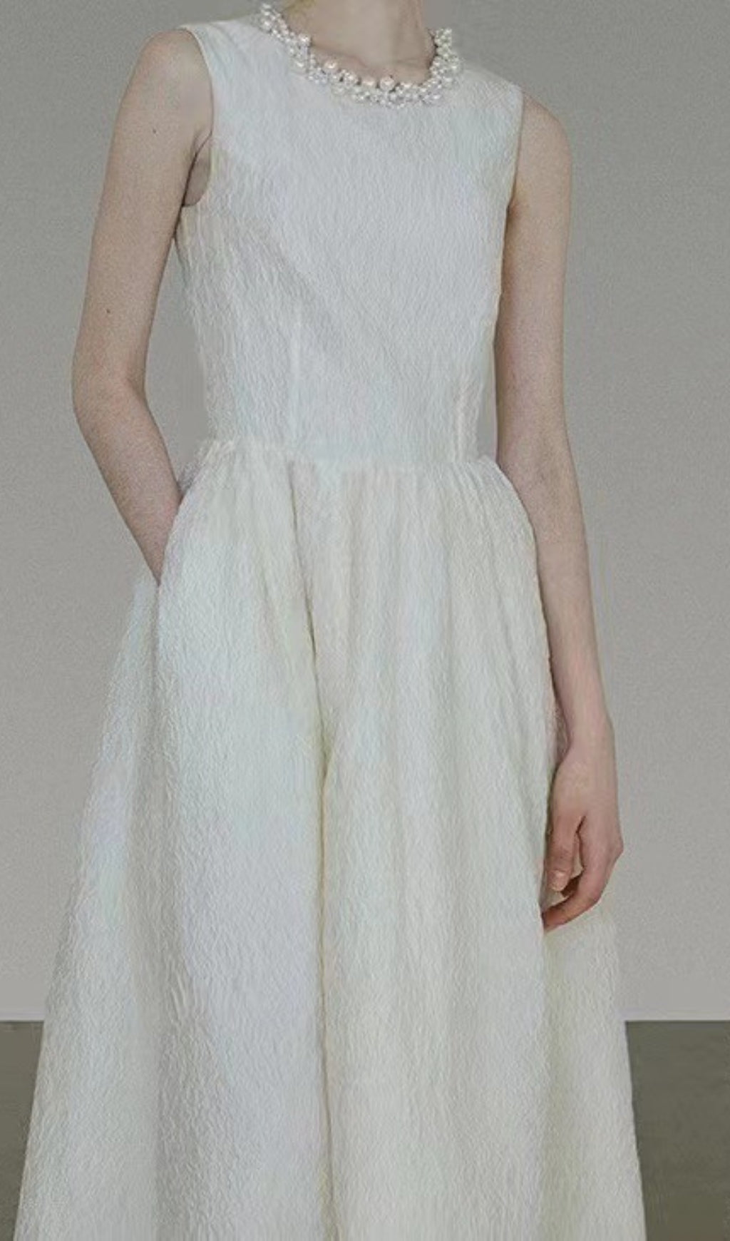 Ataahua Pearl Neck Midi Dress