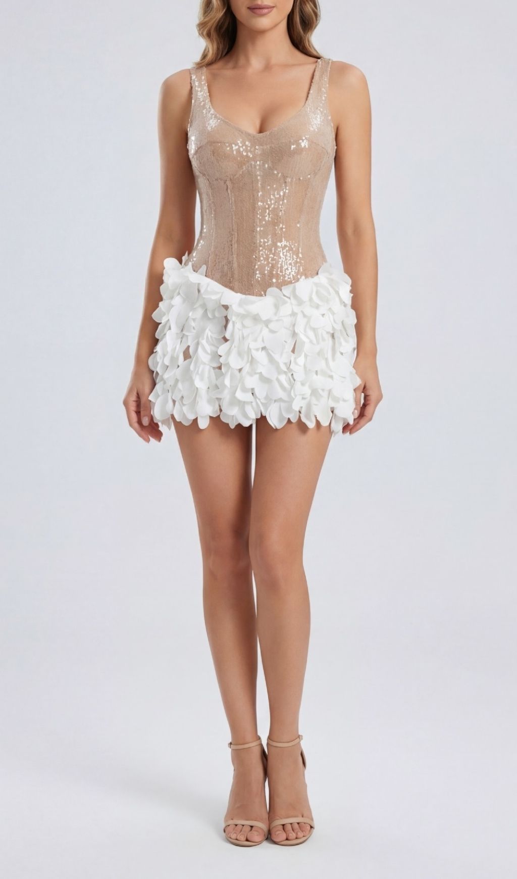 Kendy Dazzling Sequin Petal Mini Dress | Glamorous Party & Cocktail Wear