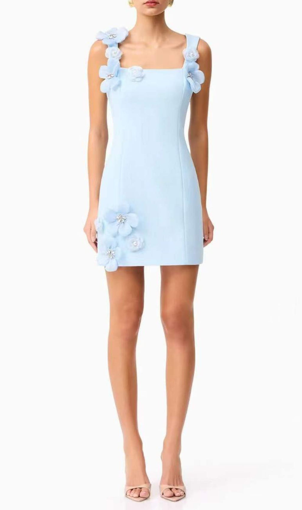 Glison 3D Flower Embellished Mini Dress