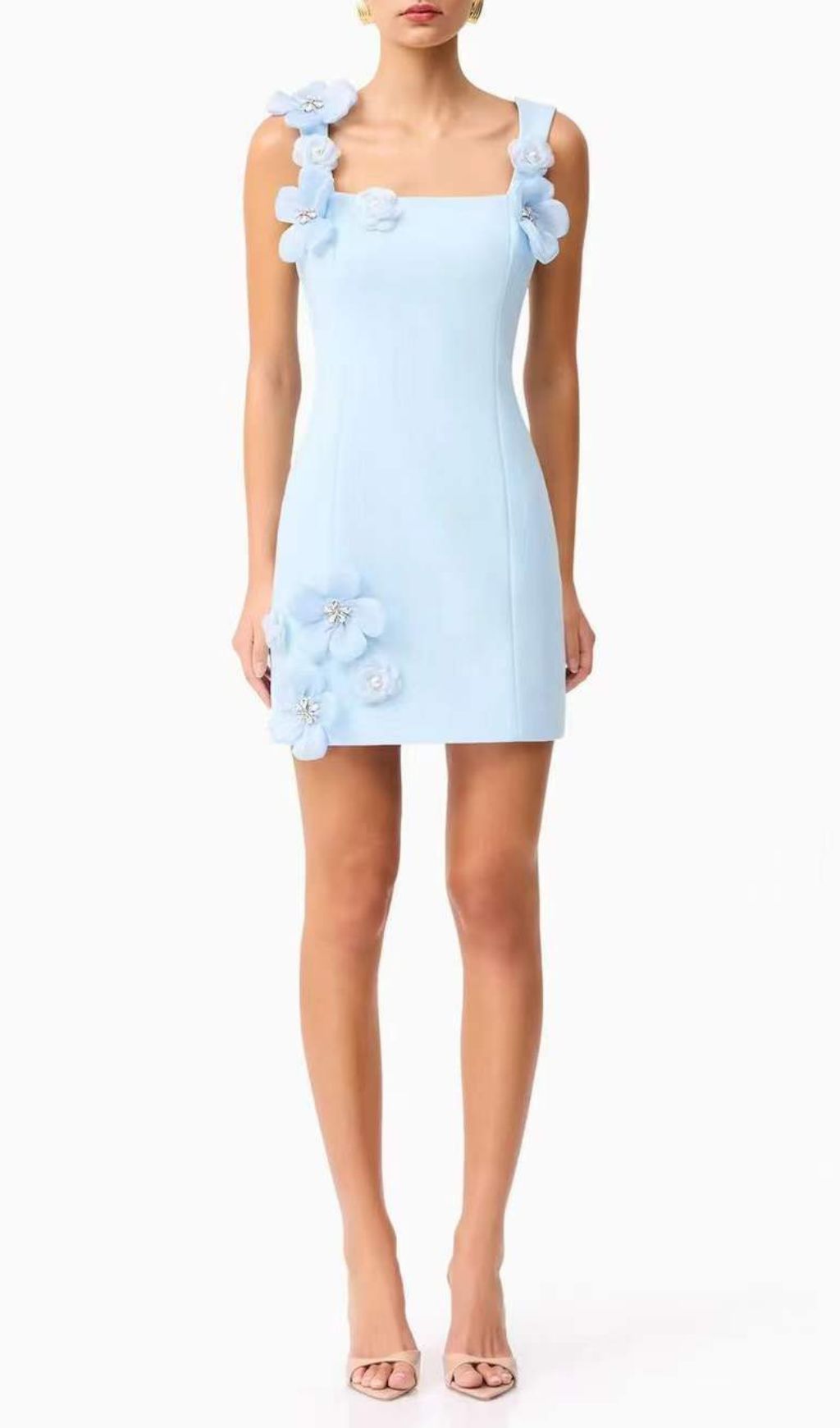Glison 3D Flower Embellished Mini Dress