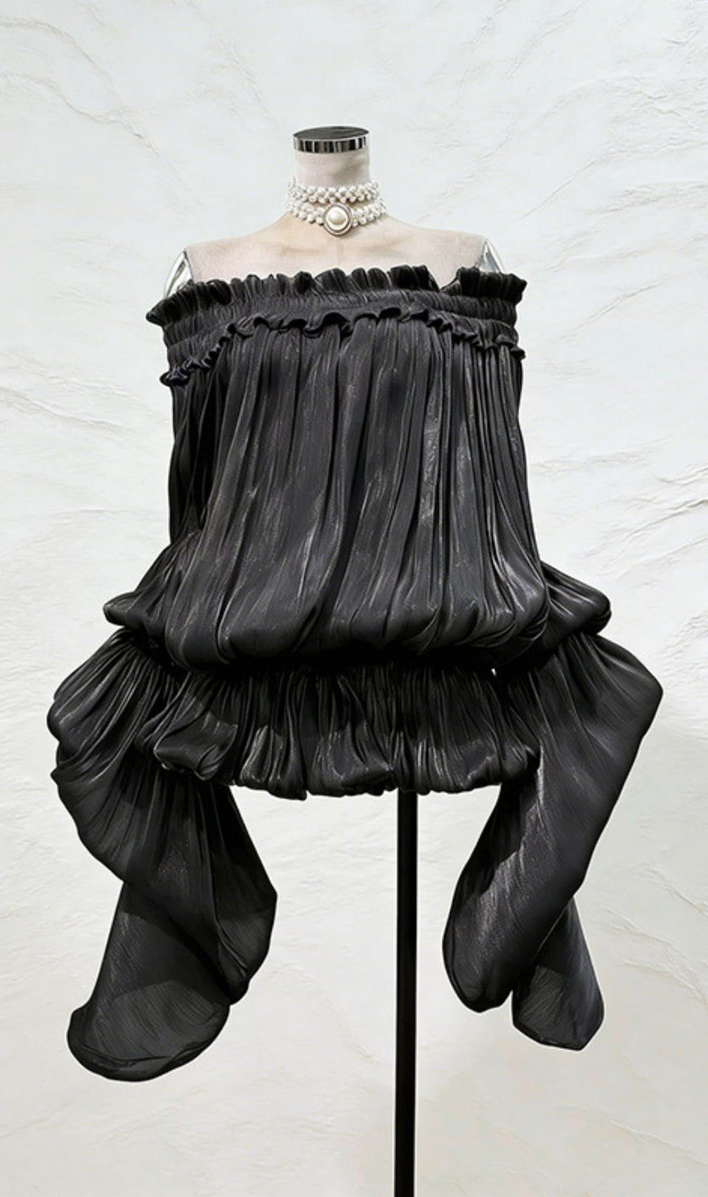 Kalolina Ethereal Off-Shoulder Ruffle Chiffon Mini Dress
