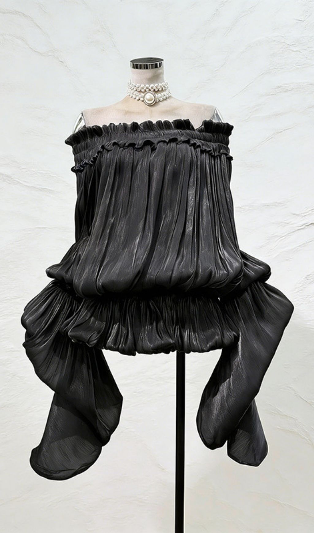 Kalolina Ethereal Off-Shoulder Ruffle Chiffon Mini Dress