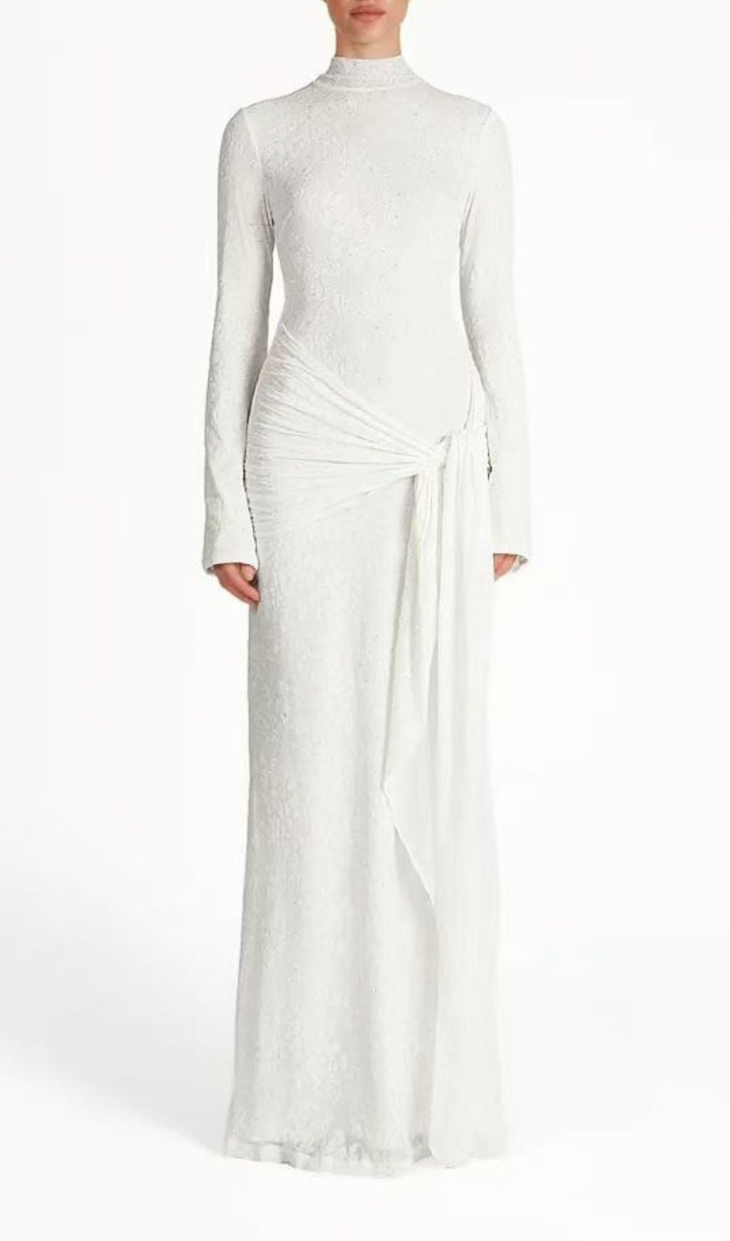 Kayleigh Embellished Velvet Floral Maxi Gown | Long Sleeve Formal Dress