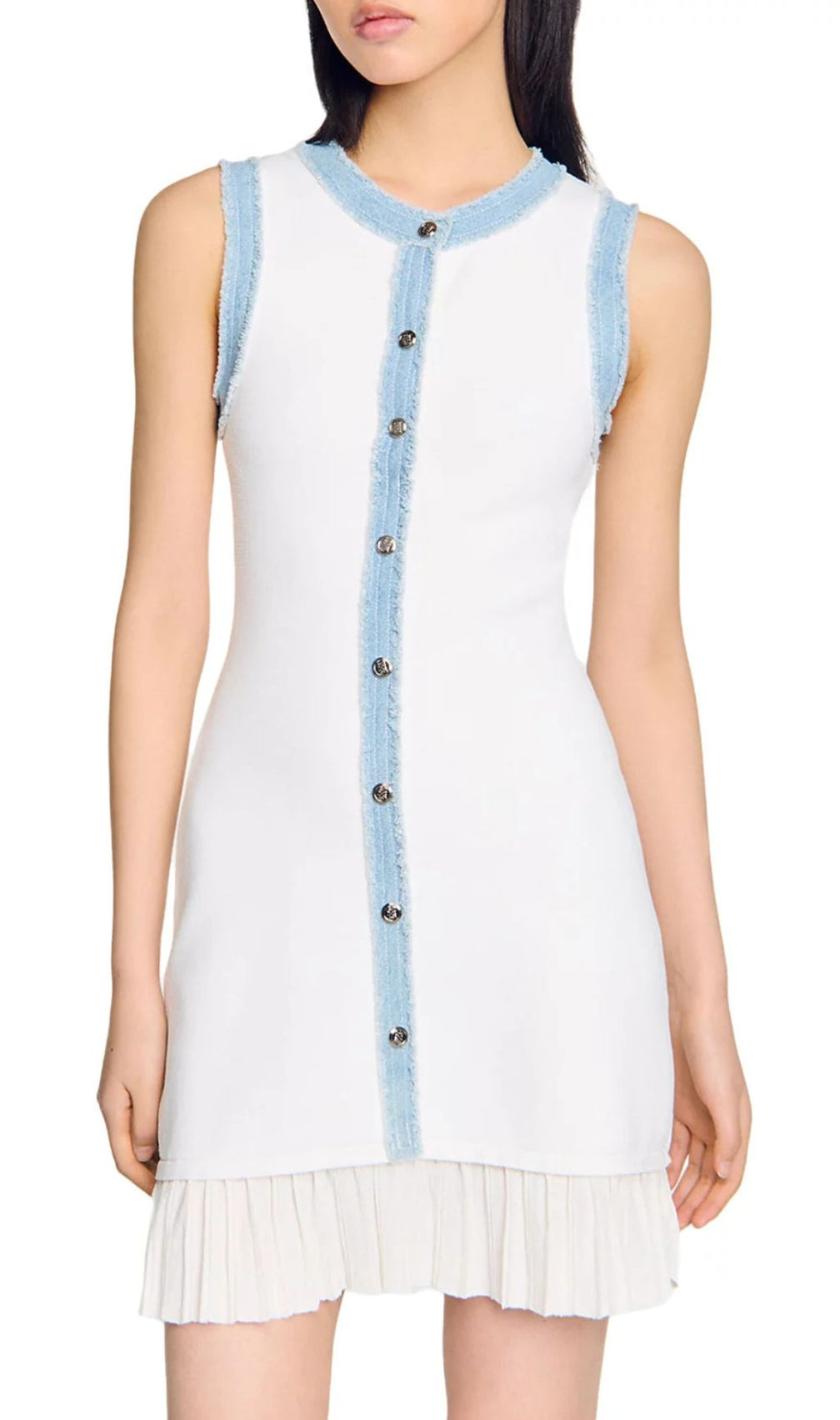Short Knit Dress with Ruffles