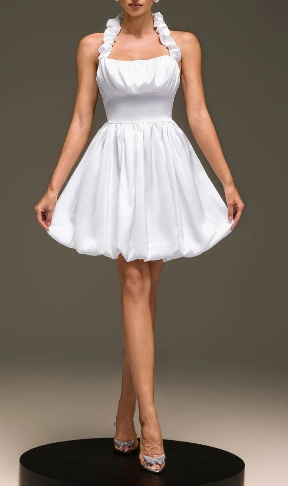 Nexaviel Halterneck Ruched Mini Dress