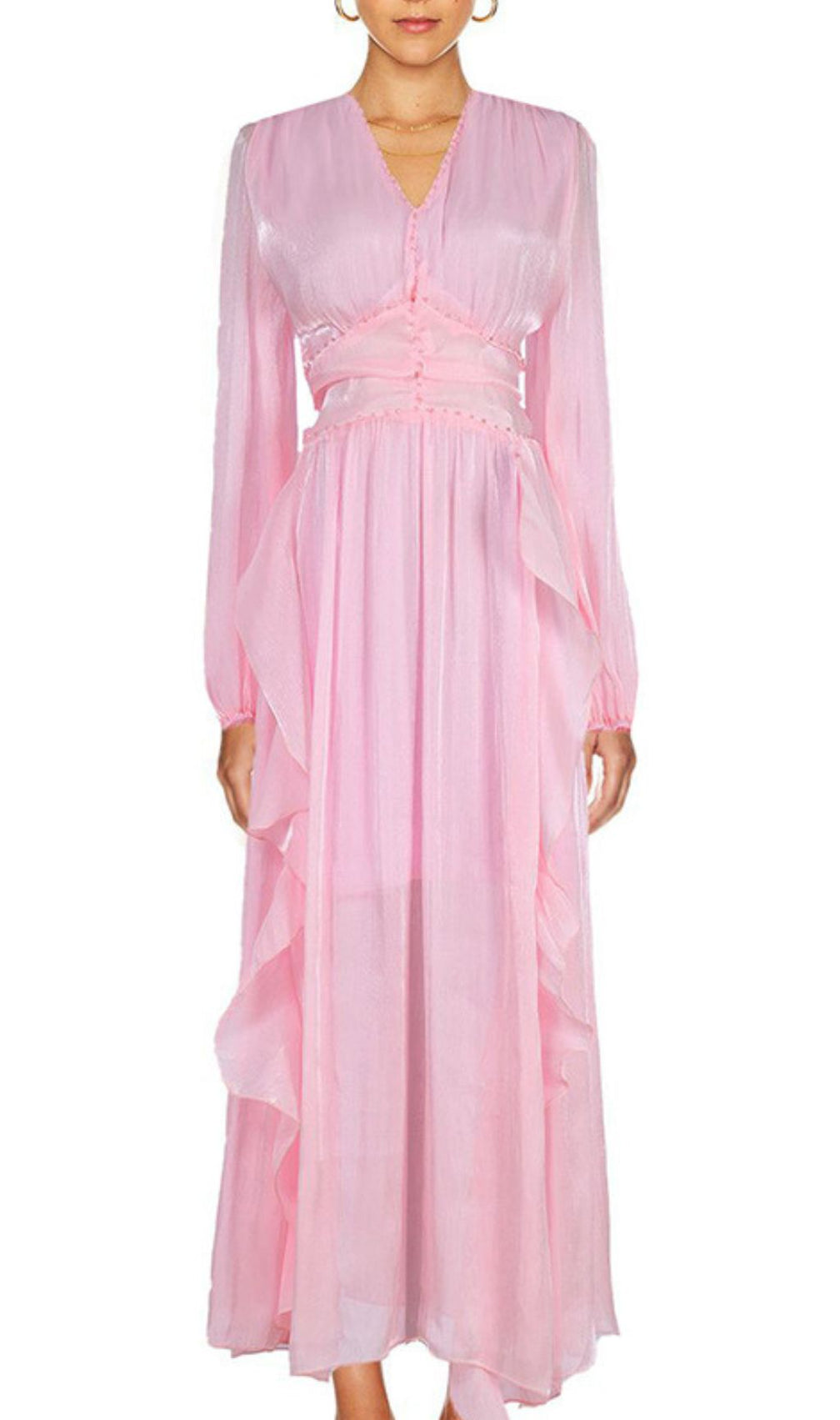 Ginger V-Neck Long Sleeve Maxi Dress