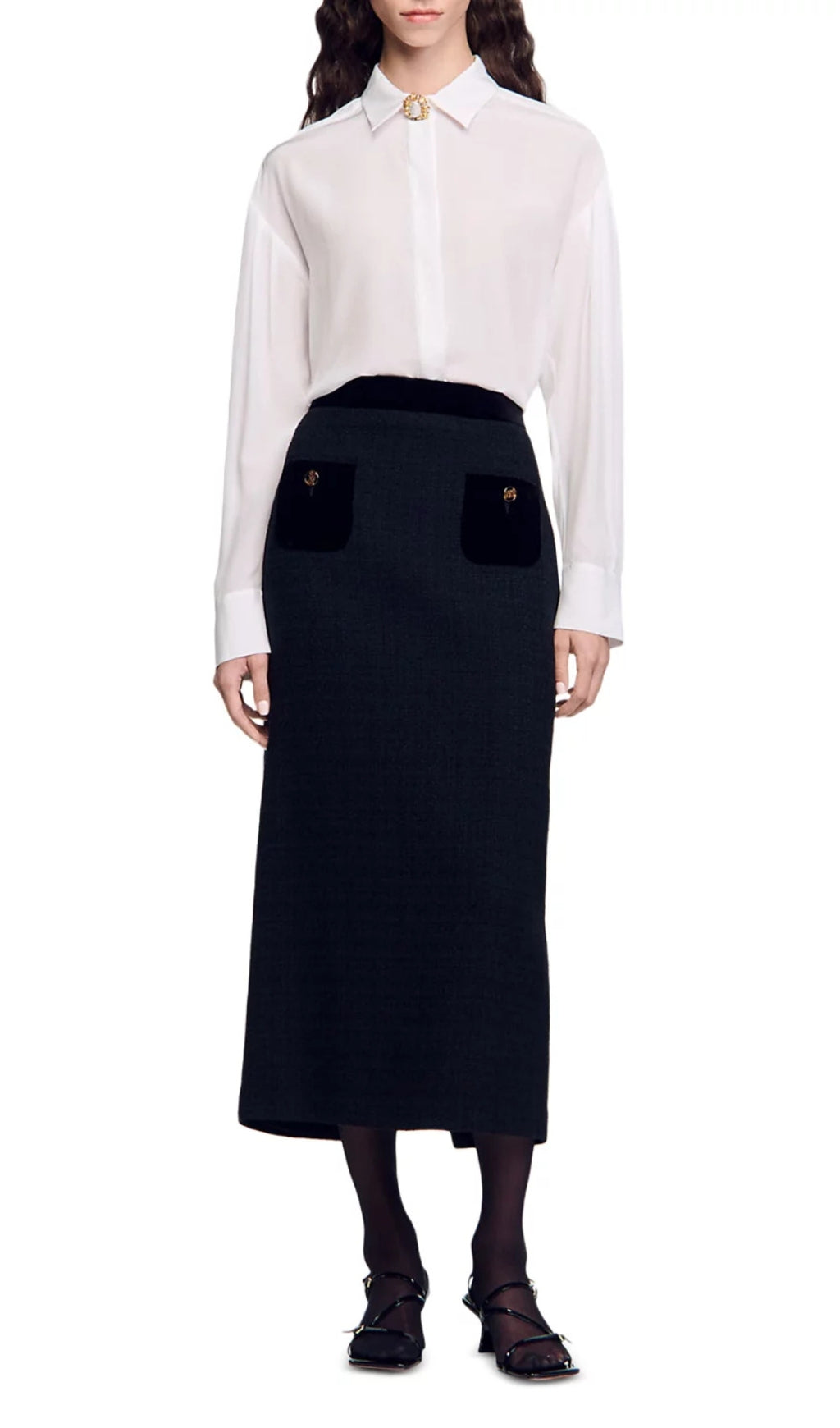 Beck Velvet Tweed Maxi Skirt