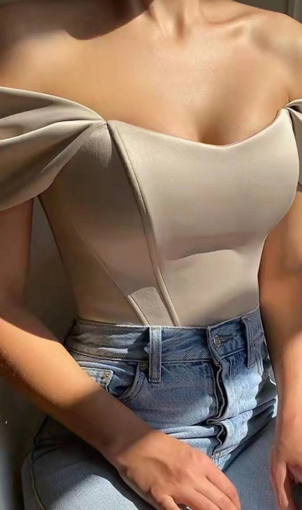 Red Bardot Corset Top