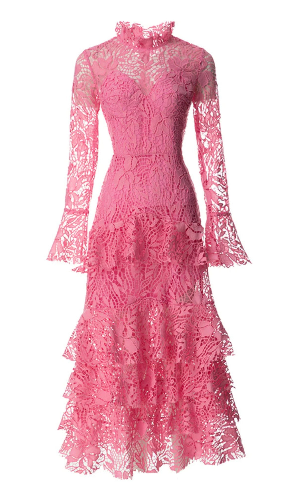 Anfisa Pink Lace Maxi Dress