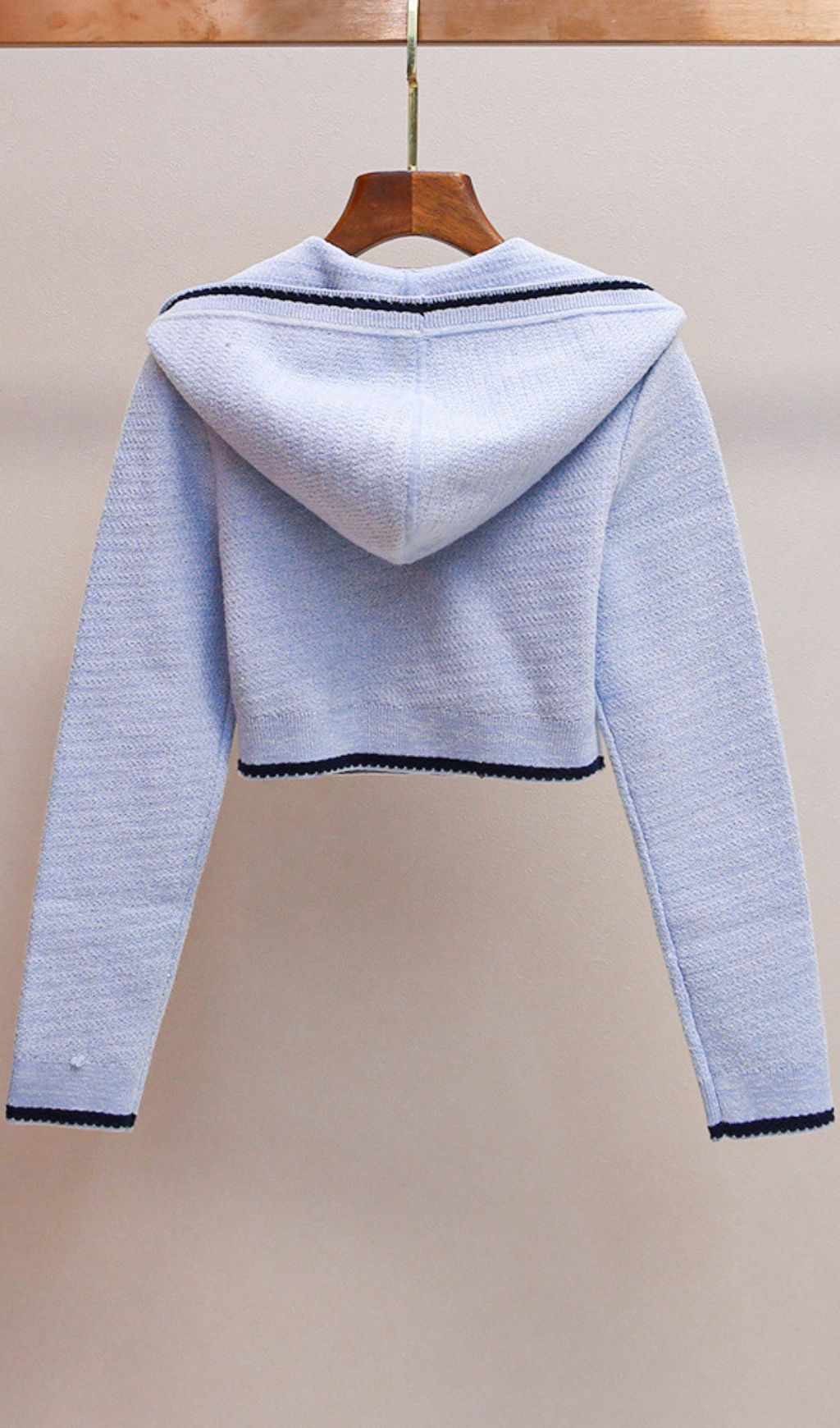 Humana Blue Beaded Cardigan | Chic Nautical Knit with Pearl & Anchor Details