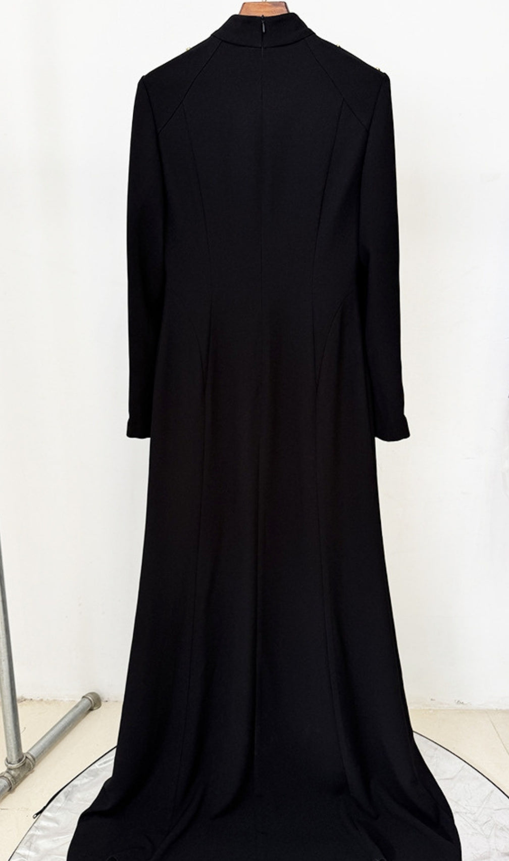 Electa Black Long Sleeve Maxi Dress