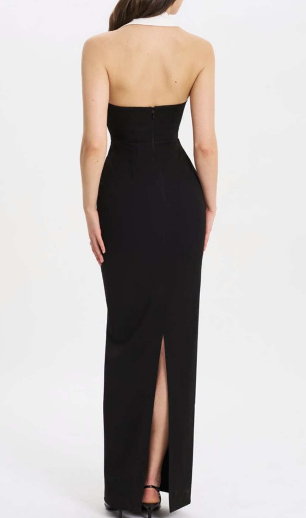 Gaetane Black Halter Bandage Maxi Dress