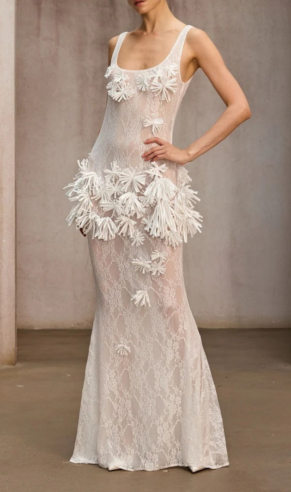 Dorielle Dreamy 3D Floral Lace Maxi Dress