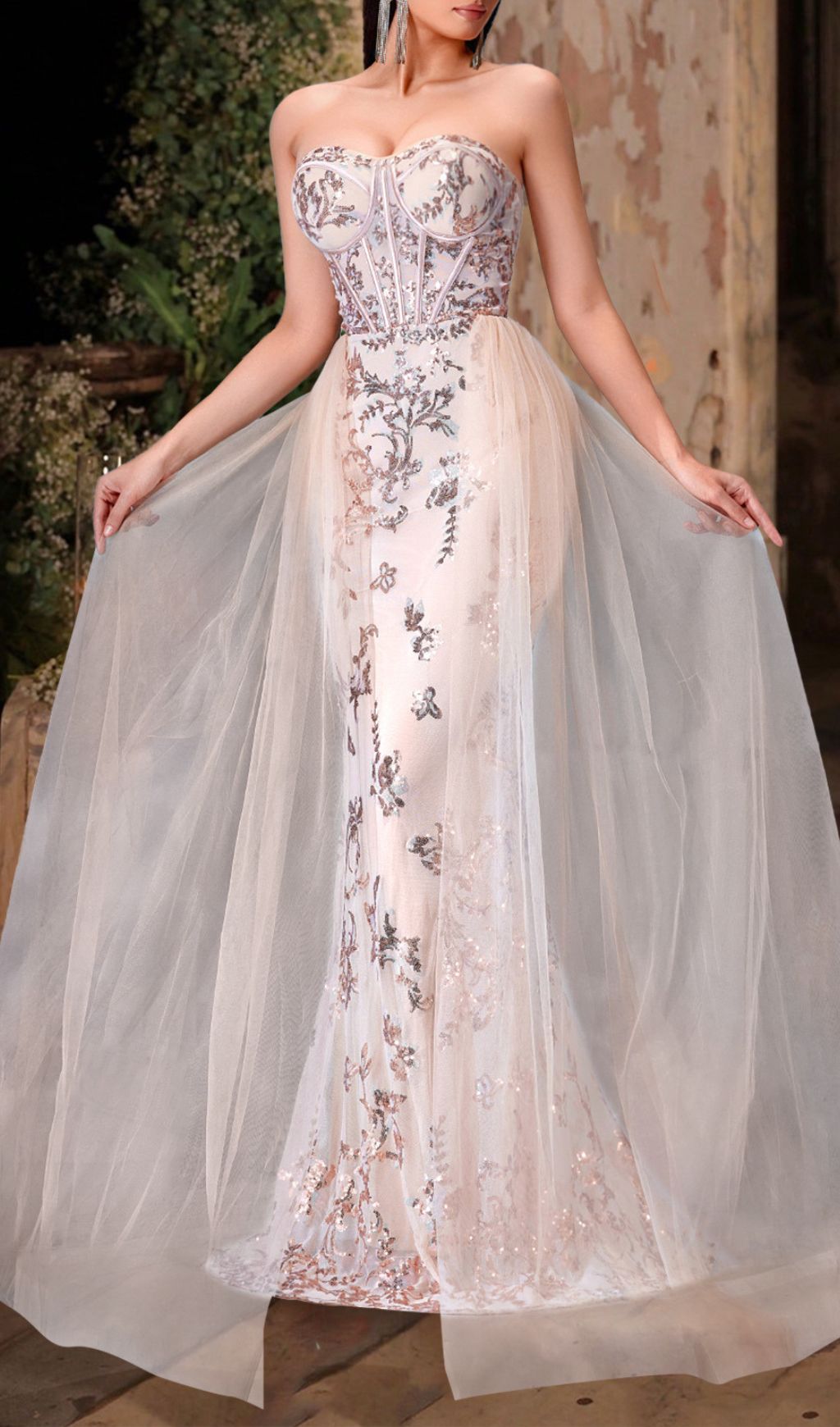 Kaily Strapless Sequin Corset Maxi Dress | Red Carpet & Gala Gown