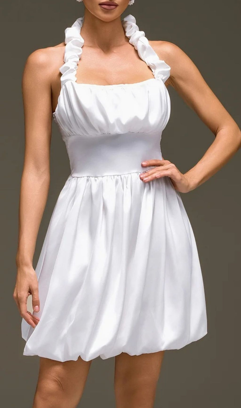 Nexaviel Halterneck Ruched Mini Dress