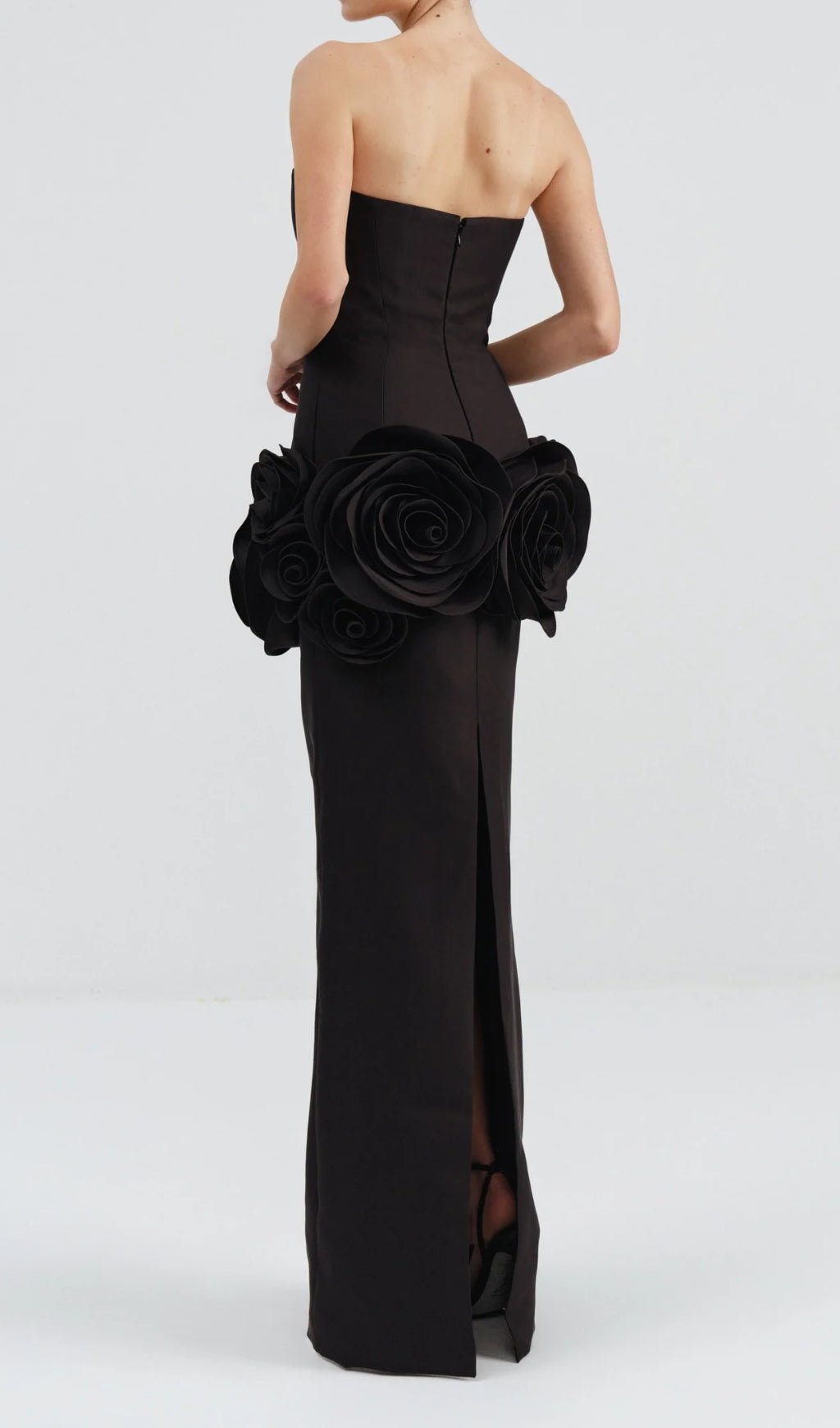Domino Strapless Flower Bandage Maxi Dress