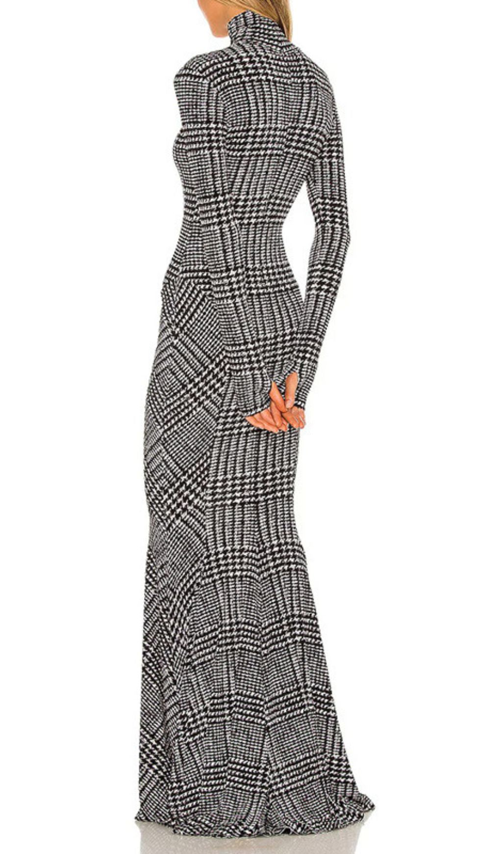 Gilmore Plaid Long Sleeve Maxi Dress