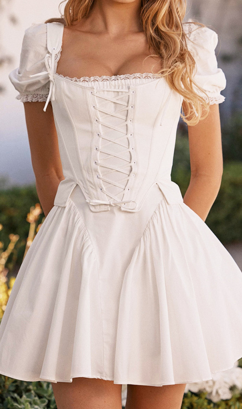 Devony White Corset Mini Dress