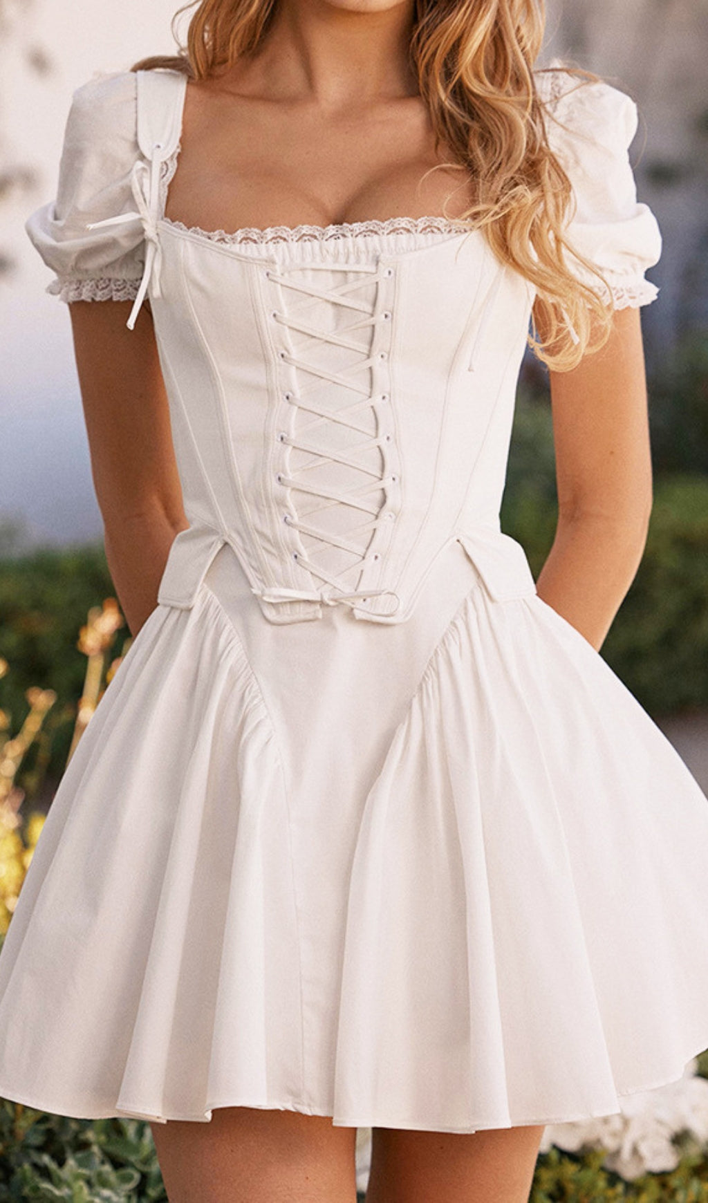 Devony White Corset Mini Dress