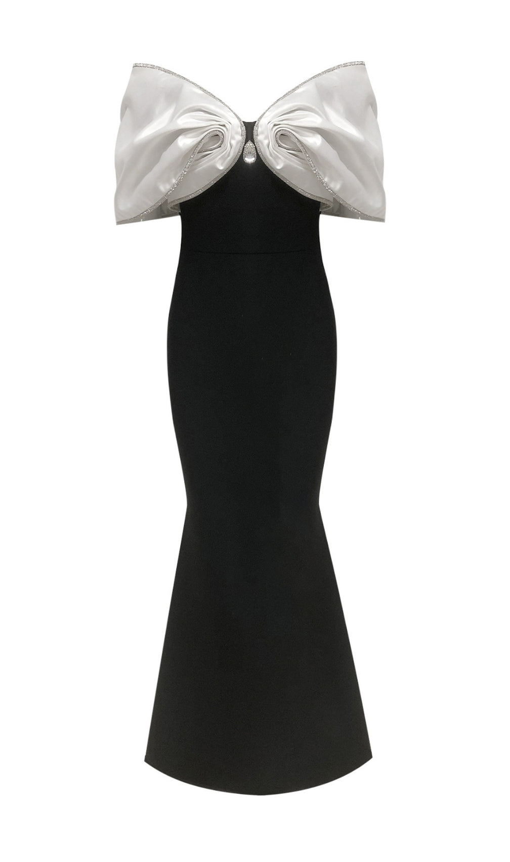 Fabio Black Off-Shoulder Maxi Dress