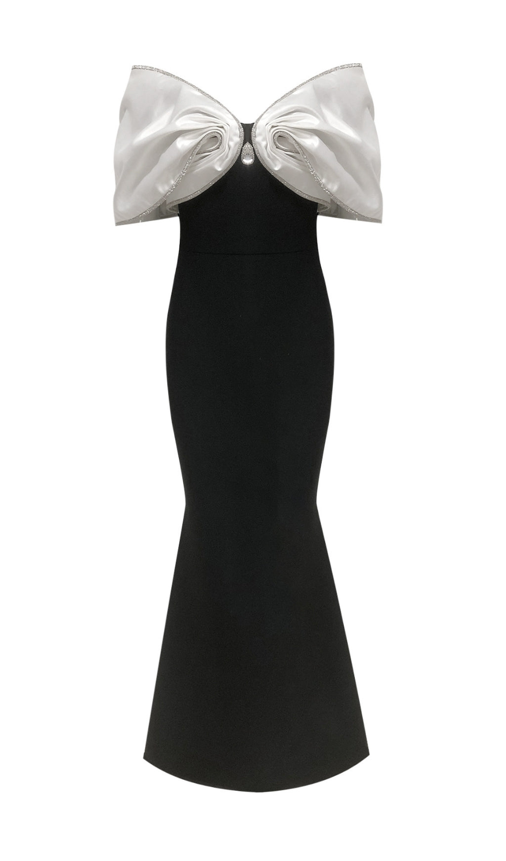 Fabio Black Off-Shoulder Maxi Dress