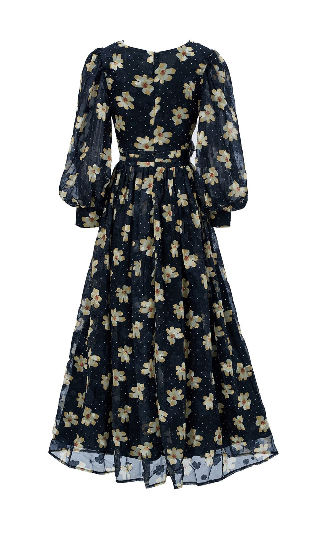 Feodora Floral Printed Long Sleeve Maxi Dress
