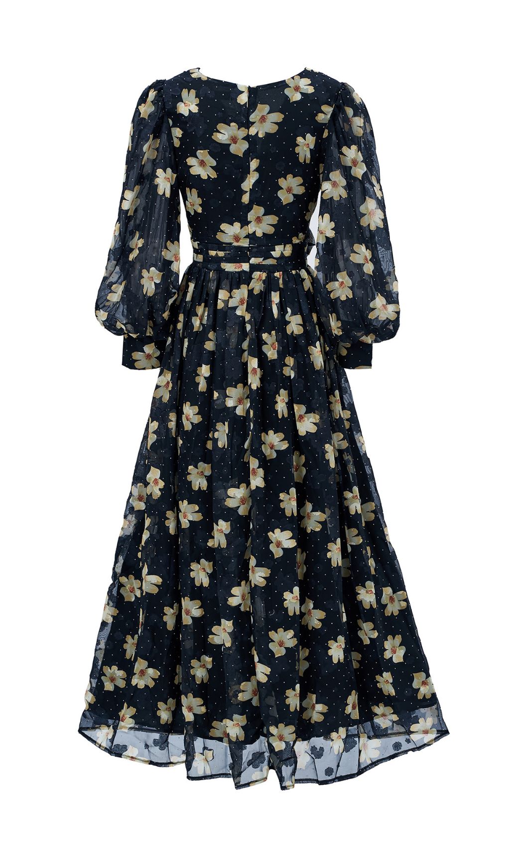 Feodora Floral Printed Long Sleeve Maxi Dress