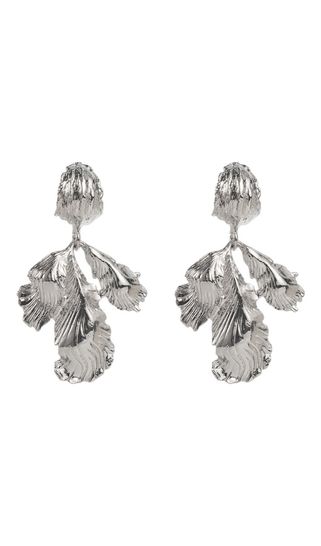 Joylyn Botanical Gold Leaf Statement Drop Earrings