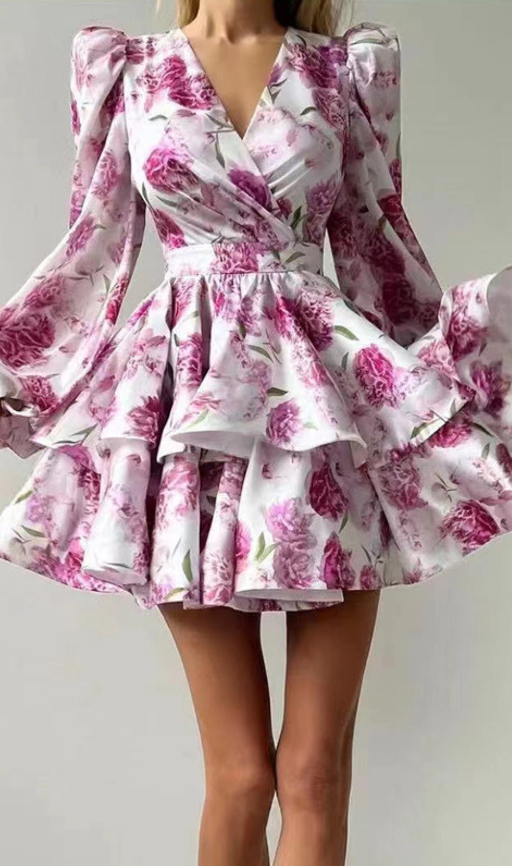 Bartek Floral Printed Long Sleeve Mini Dress